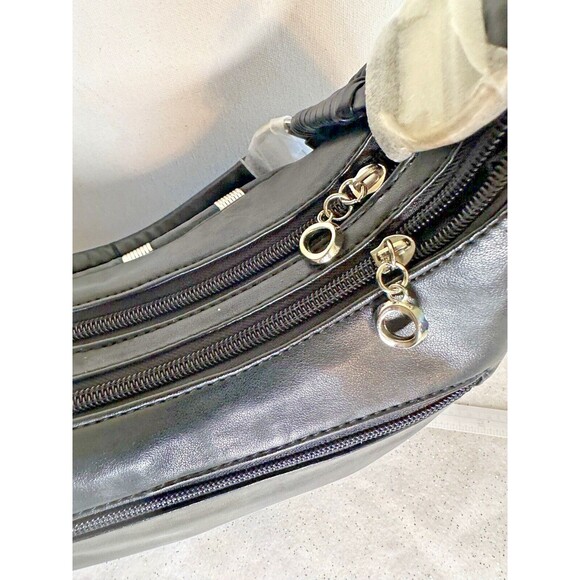 Unbranded Black Studded Shoulder Hobo Vegan Leather Bag Bonus CC Case Pockets - Picture 9 of 16